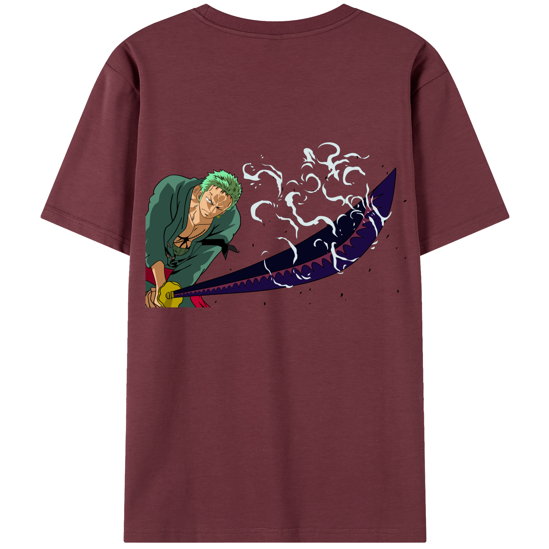 ワンピース ロロノア・ゾロ ONE PIECE Roronoa Zoro 綿100％半袖Tシャツ（背面プリント）